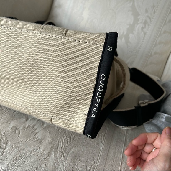 🆕 Marc Jacobs The Jacquard Medium traveller Tote Bag beige with contrast trim - Picture 11 of 16